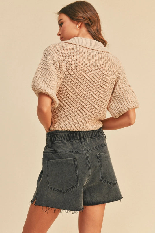 Gaia | Collared Knit Top